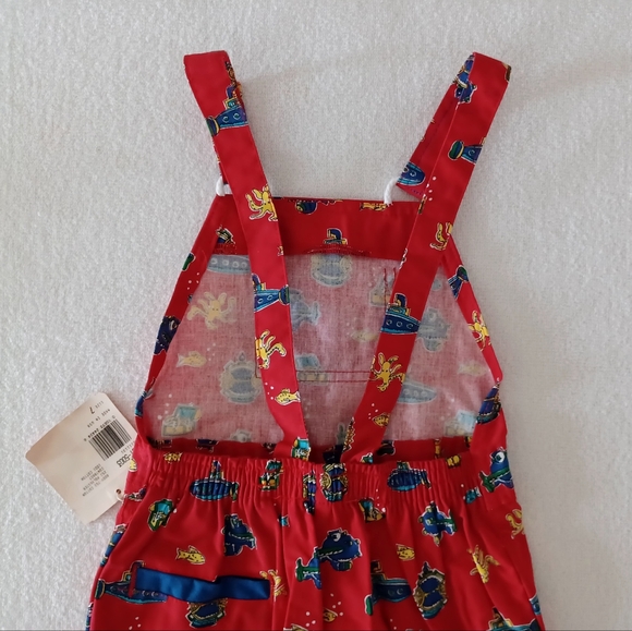 Vintage OshKosh B'Gosh Boy's Overalls with Submarins Print, size 7 - Picture 8 of 14
